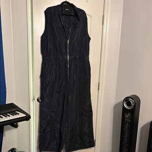 Cider Black Sleeveless Jumpsuit Casual Collar